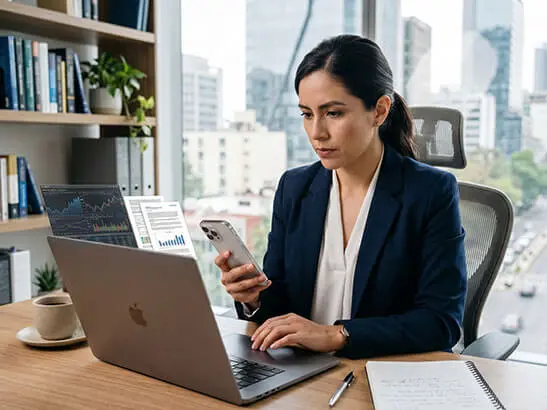 mujer identificando como hacer inversiones confiables